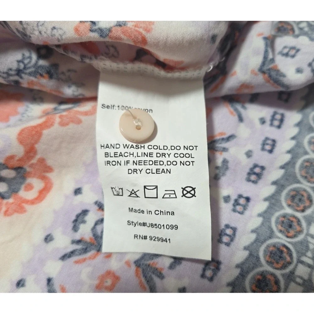Suzanne Betro Floral ‎ Tunic Blouse Long Sleeve Large - Picture 7 of 7